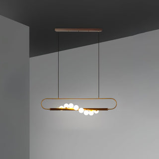 Ardin Lustre Moderne en Noyer et Laiton-Luire