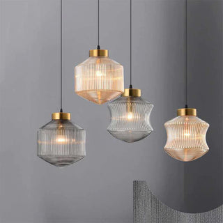 Valentina Suspension Luminaire Moderne LED Gris Fumé Verre Chambre