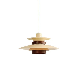 Solara Lampe suspendue en bois avec abat-jour superposé pour salle à manger nordique