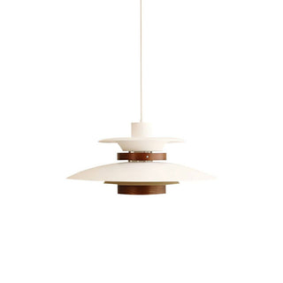Solara Lampe suspendue en bois avec abat-jour superposé pour salle à manger nordique