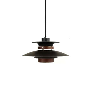 Solara Lampe suspendue en bois avec abat-jour superposé pour salle à manger nordique