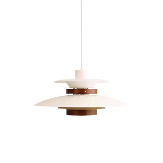 Solara Lampe suspendue en bois avec abat-jour superposé pour salle à manger nordique