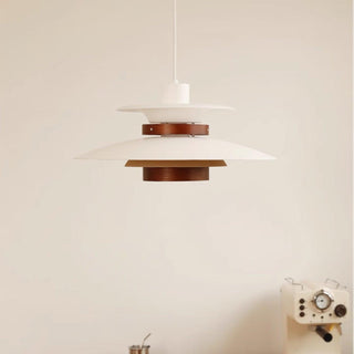 Solara Lampe suspendue en bois avec abat-jour superposé pour salle à manger nordique