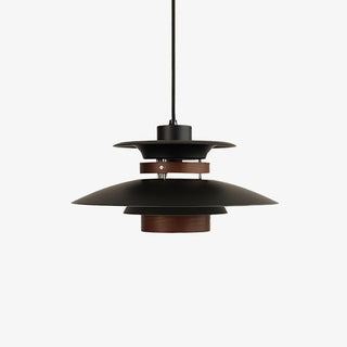 Solara Lampe suspendue en bois avec abat-jour superposé pour salle à manger nordique