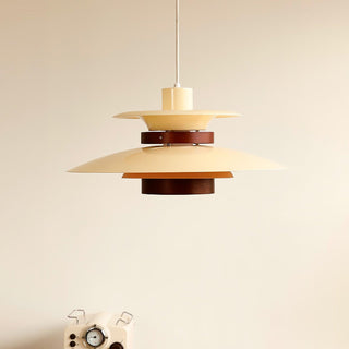 Solara Lampe suspendue en bois avec abat-jour superposé pour salle à manger nordique