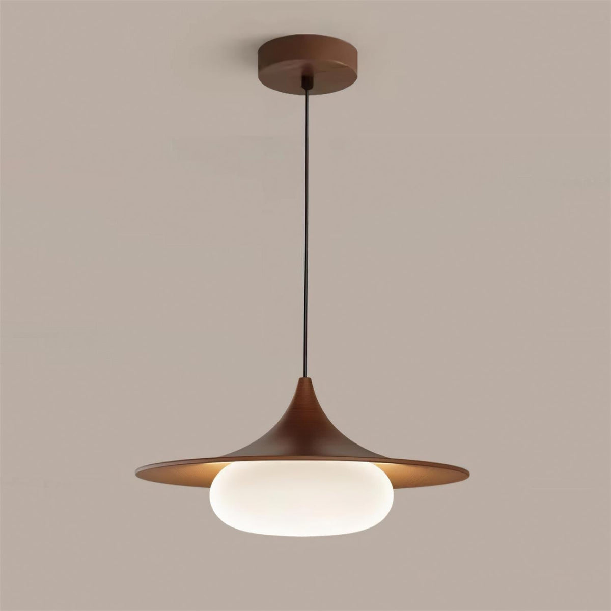 Ovelis Wooden Canopy Pendant Light-Neutral Decor