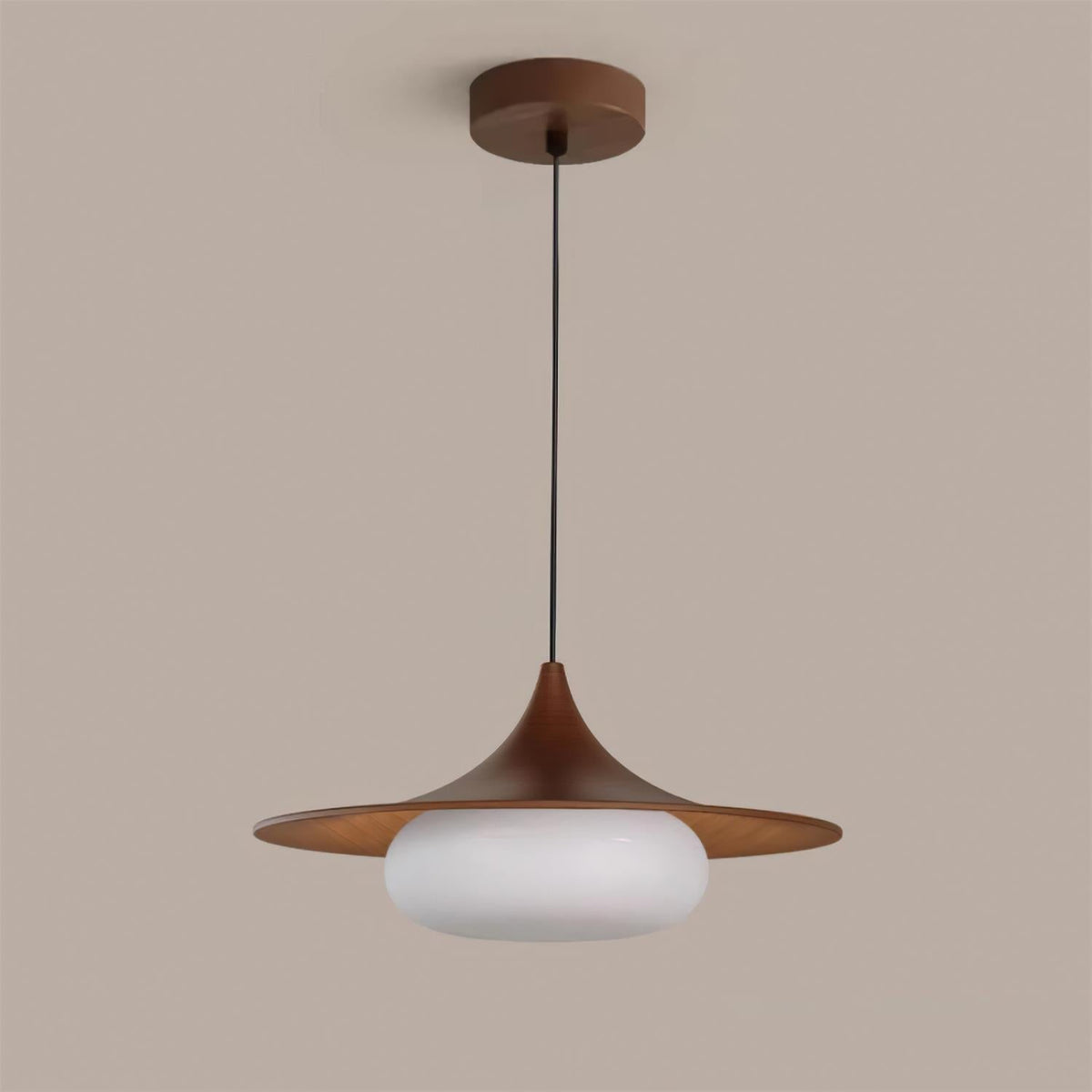 Ovelis Wooden Canopy Pendant Light-Neutral Decor