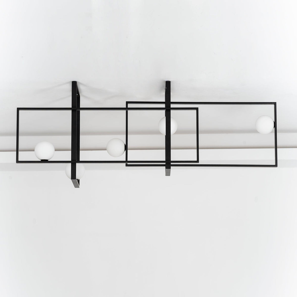 Dovora Lustre Mondrian en Verre et Laiton Moderne