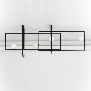 Lustra Lustre Mondrian en Verre et Laiton Moderne