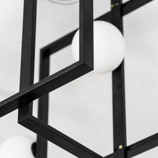 Lustra Lustre Mondrian en Verre et Laiton Moderne