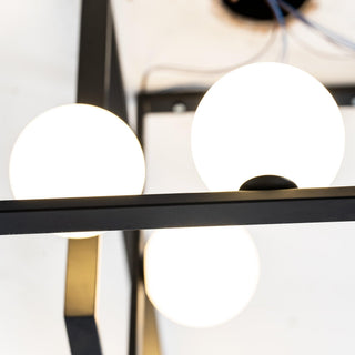 Lustra Lustre Mondrian en Verre et Laiton Moderne