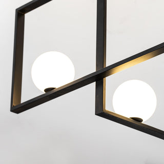 Lustra Lustre Mondrian en Verre et Laiton Moderne
