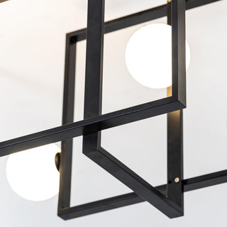 Lustra Lustre Mondrian en Verre et Laiton Moderne