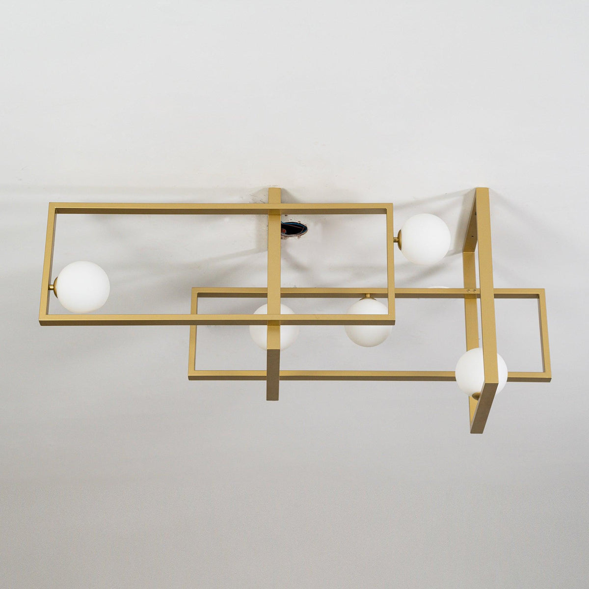 Dovora Lustre Mondrian en Verre et Laiton Moderne