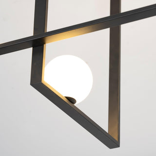 Lustra Lustre Mondrian en Verre et Laiton Moderne
