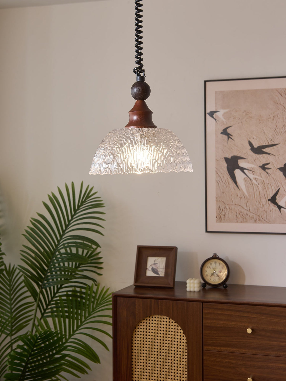 Levia Suspension en Bois Art Vintage Élégant