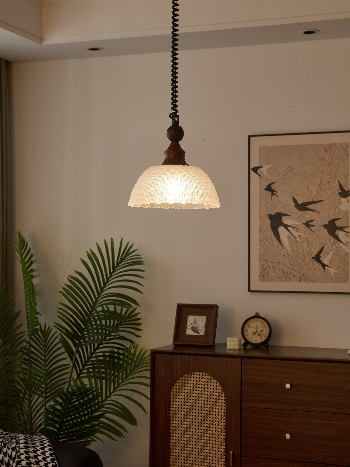 Levia Suspension en Bois Art Vintage Élégant