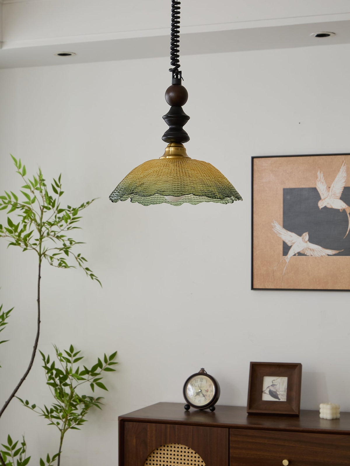 Levia Suspension en Bois Art Vintage Élégant