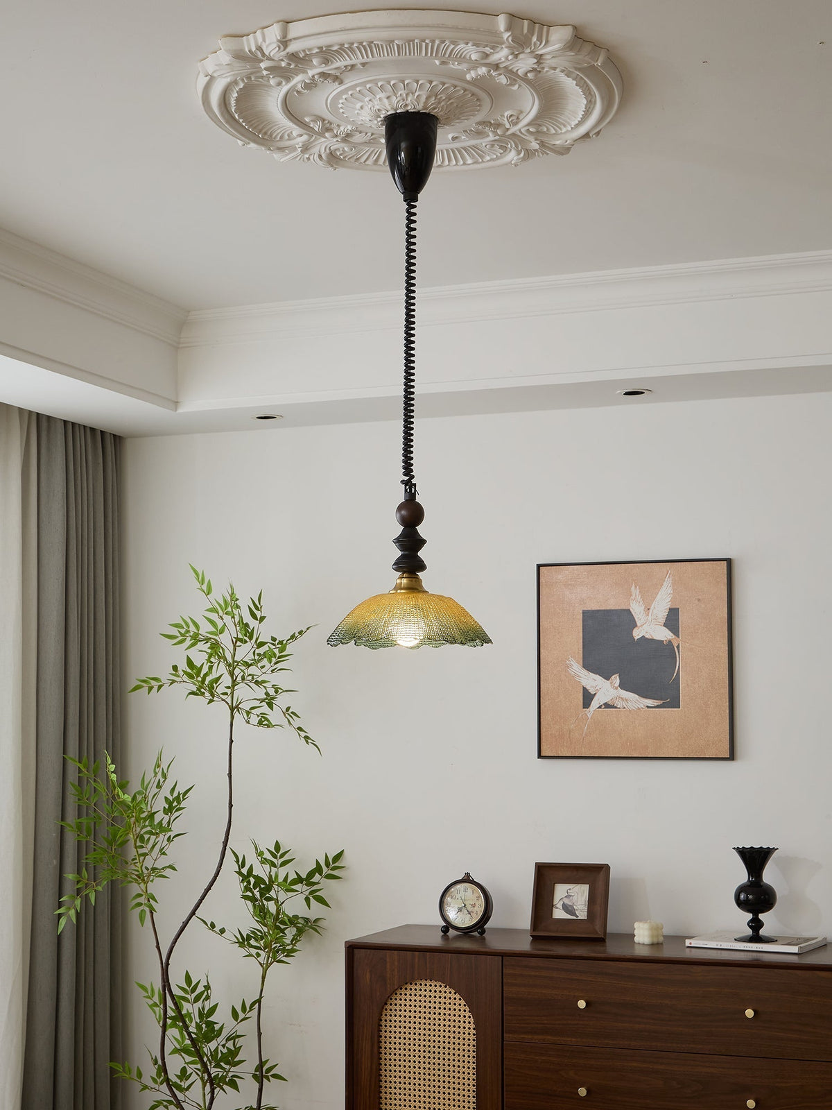 Levia Suspension en Bois Art Vintage Élégant