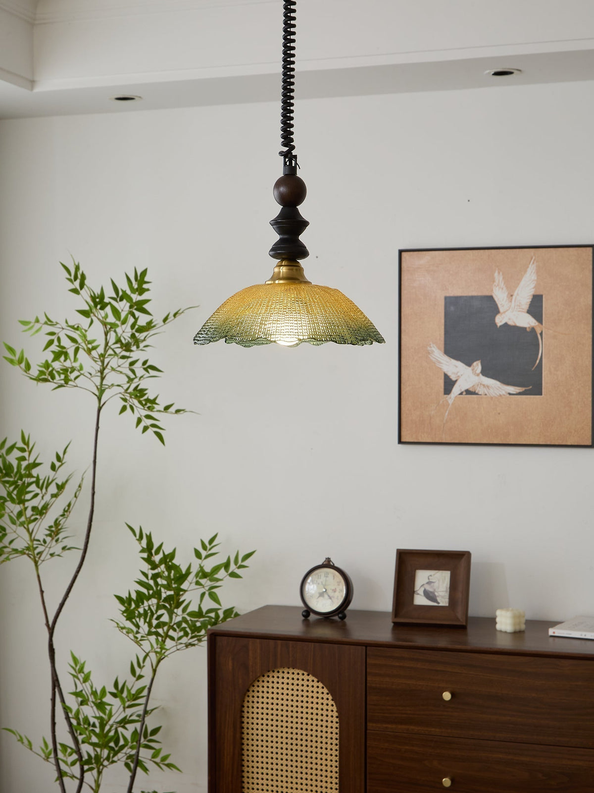 Levia Suspension en Bois Art Vintage Élégant