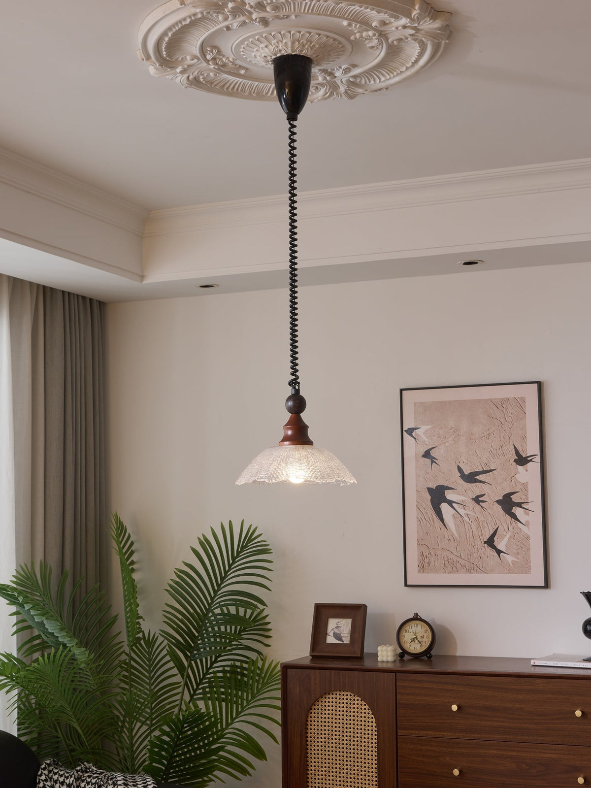 Levia Suspension en Bois Art Vintage Élégant