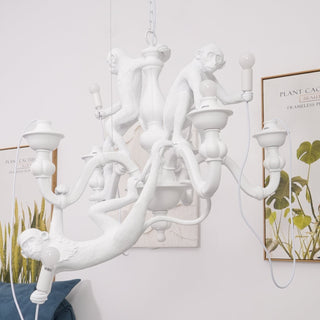 Lustra Lustre Singe Noir Sculpture Ludique