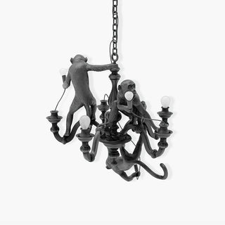 Lustra Lustre Singe Noir Sculpture Ludique