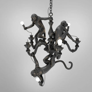 Lustra Lustre Singe Noir Sculpture Ludique