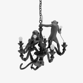 Lustra Lustre Singe Noir Sculpture Ludique