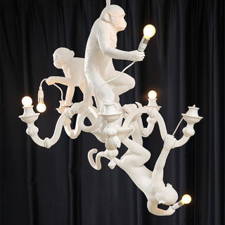 Lustra Lustre Singe Noir Sculpture Ludique