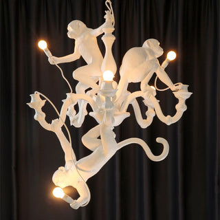 Lustra Lustre Singe Noir Sculpture Ludique