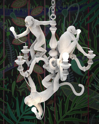 Lustra Lustre Singe Noir Sculpture Ludique