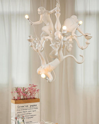 Lustra Lustre Singe Noir Sculpture Ludique