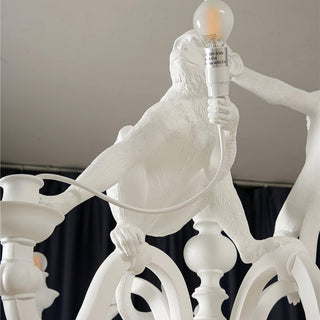 Lustra Lustre Singe Noir Sculpture Ludique