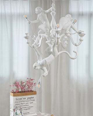 Lustra Lustre Singe Noir Sculpture Ludique