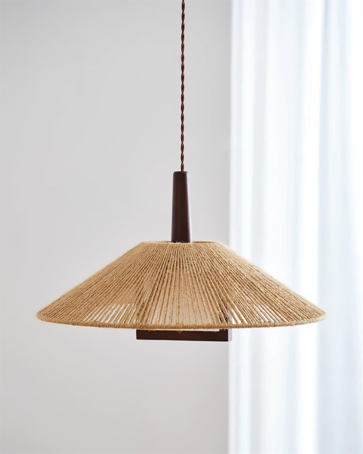 Fidoya Woven Rattan Cone Pendant Light-Neutral Decor