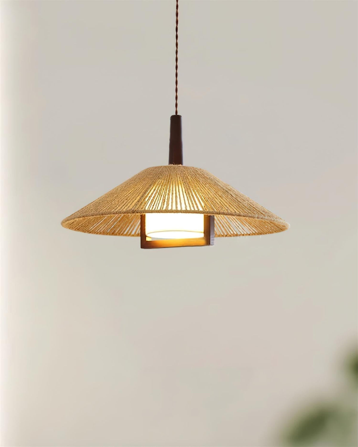 Fidoya Woven Rattan Cone Pendant Light-Neutral Decor