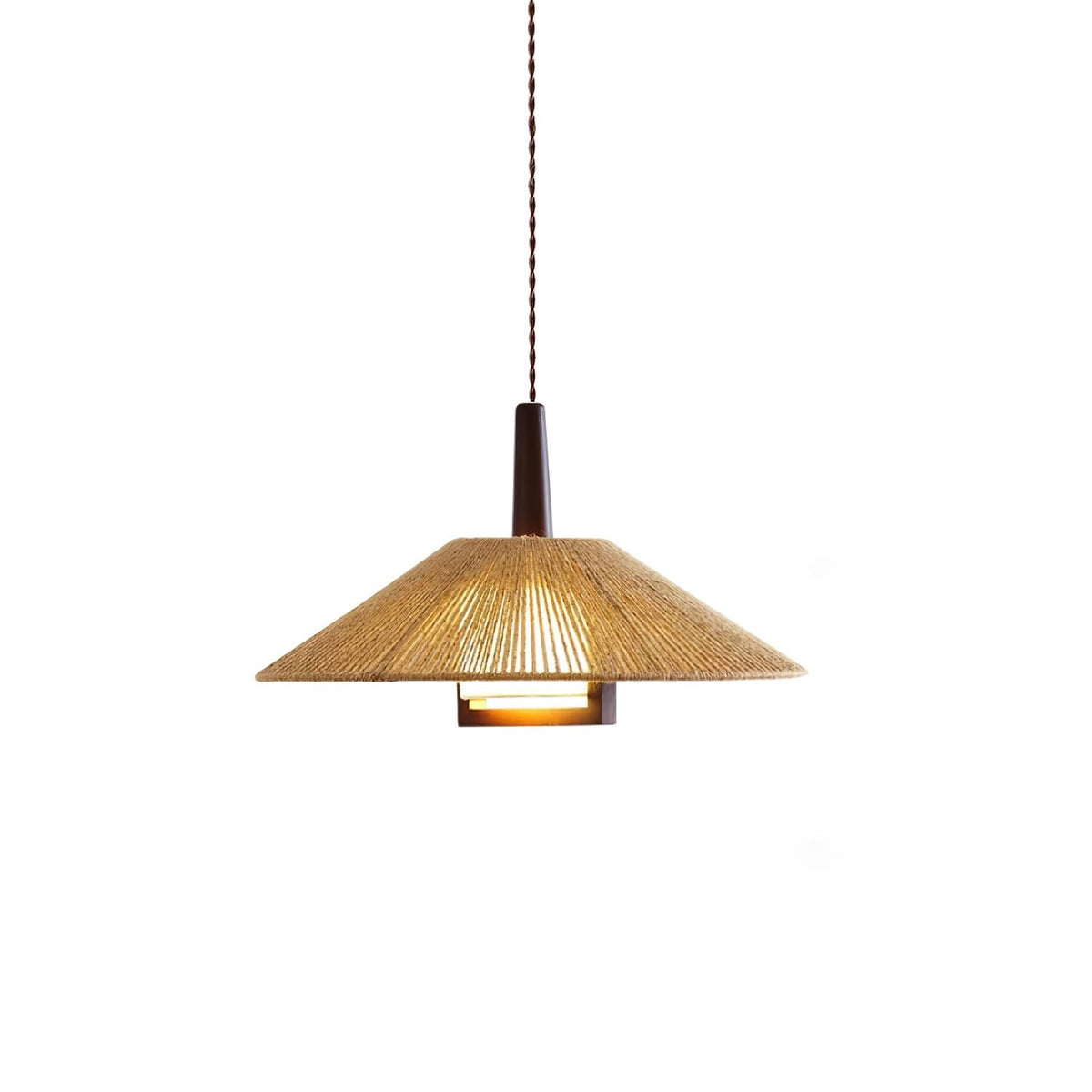 Fidoya Woven Rattan Cone Pendant Light-Neutral Decor