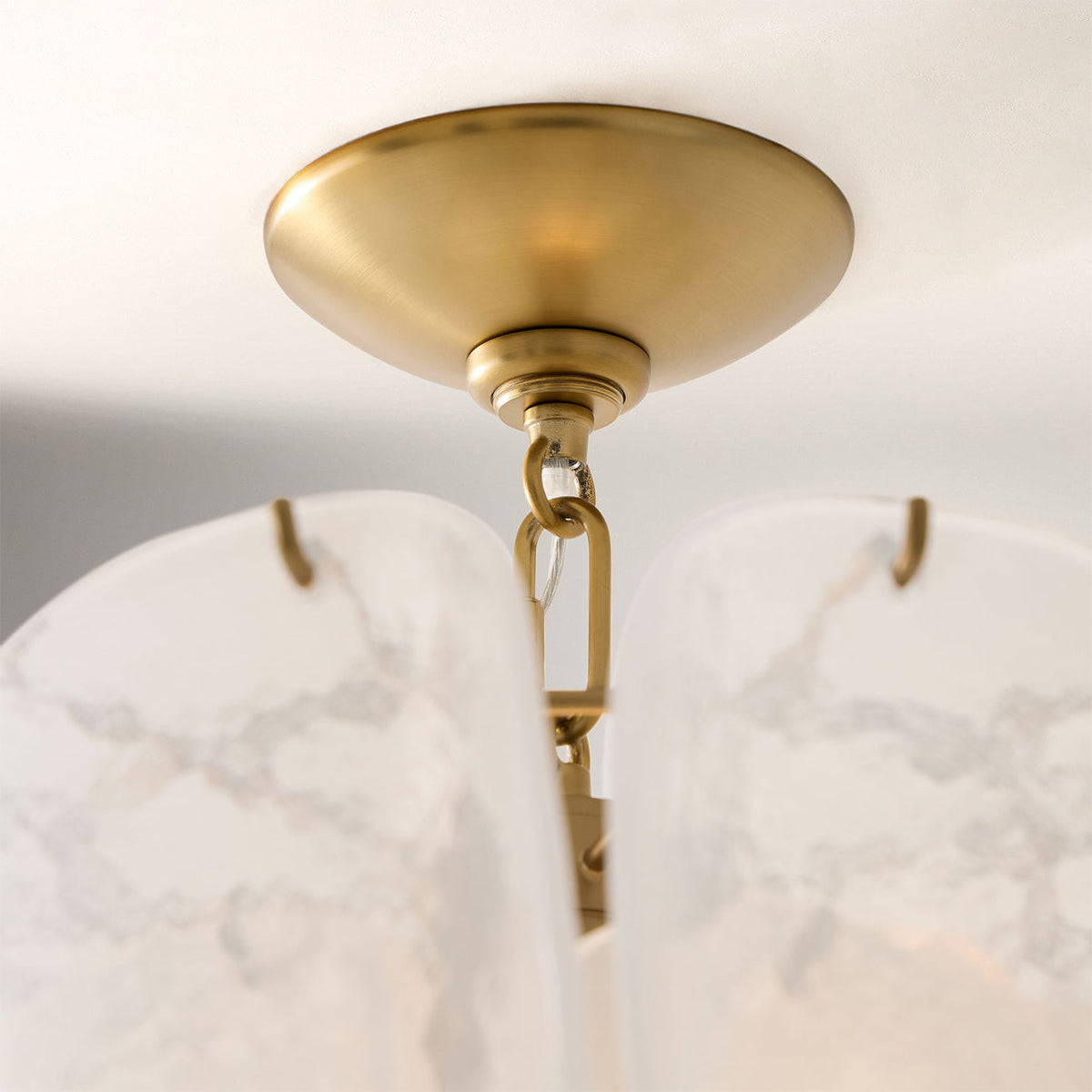 Dimensions diagram of the Montecito Glass Ceiling Mount.