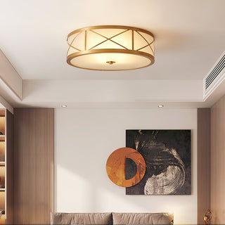 Vovene Plafonnier En Laiton Et Verre Minimaliste Moderne