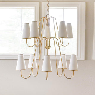 Elirora Lustre En Laiton Vintage élégant Avec Abat-Jour En Tissu