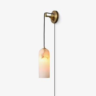 Monty Alabaster Plug-in Wall Lamp-Neutral Decor