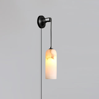 Monty Alabaster Plug-in Wall Lamp-Neutral Decor