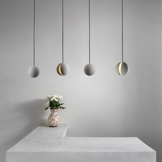 Solara Suspension Sphère en Béton Lune Minimaliste