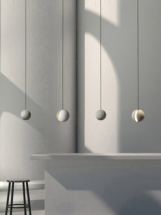 Solara Suspension Sphère en Béton Lune Minimaliste
