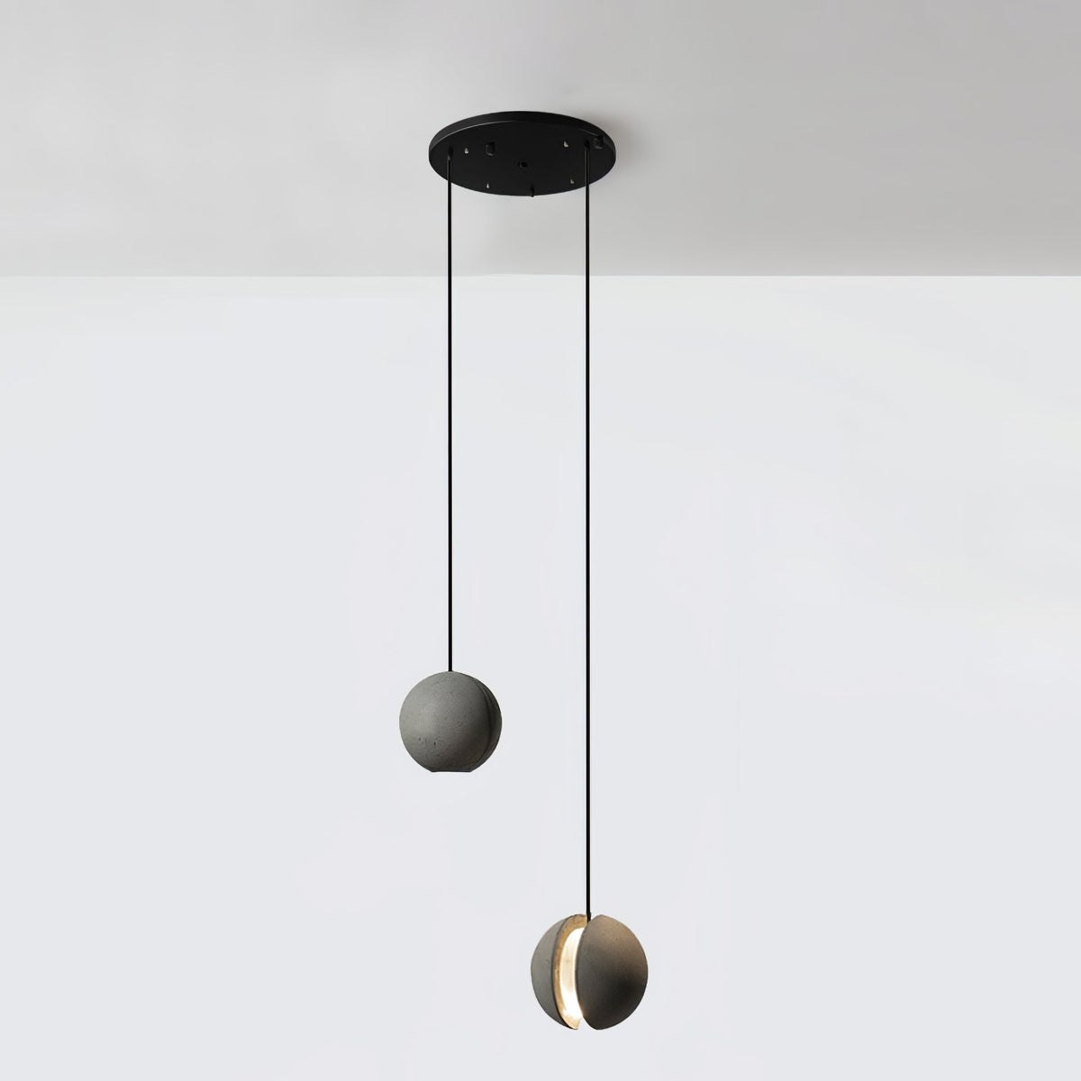 Finnetta Suspension Sphère en Béton Lune Minimaliste