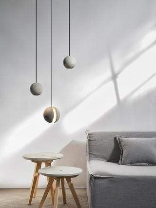 Solara Suspension Sphère en Béton Lune Minimaliste