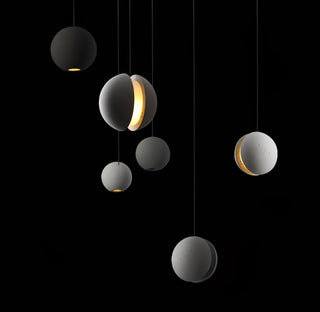 Solara Suspension Sphère en Béton Lune Minimaliste