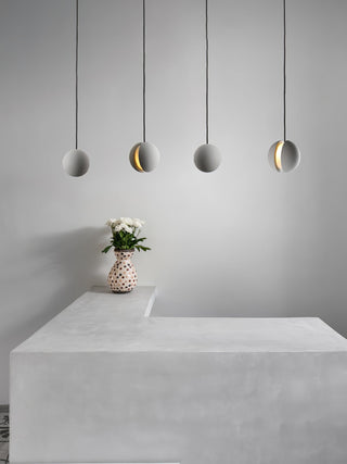 Solara Suspension Sphère en Béton Lune Minimaliste