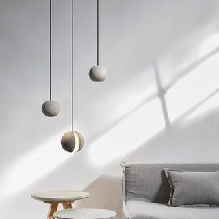 Solara Suspension Sphère en Béton Lune Minimaliste